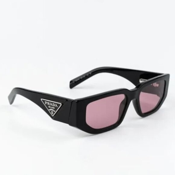 NEW Prada PR09ZS 16K30L Black Pink Unisex Rectangle Sunglasses PR 09ZS - Picture 9 of 10